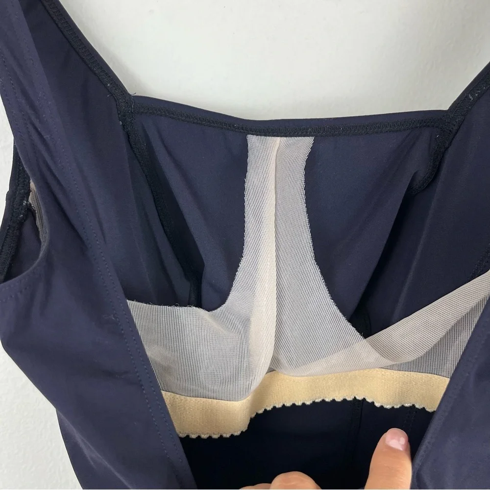 Sunflair‎ Blue Gold Square Neck Shaping One Piece Bathing Suit Size 10